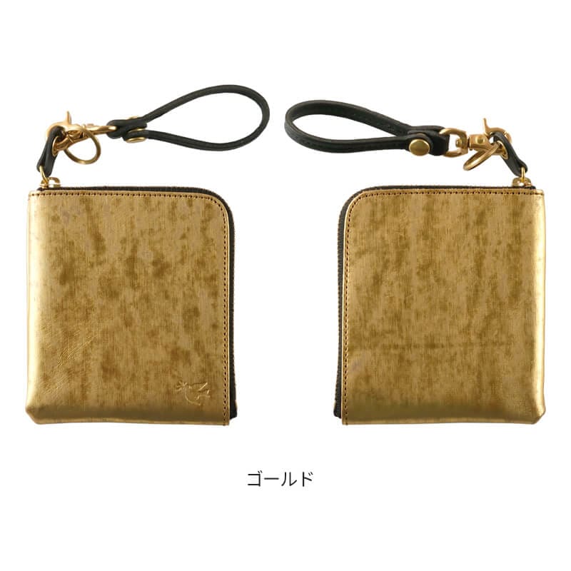 【送料無料 名入れ不可】sot Lファスナーミニ財布 エコムラレスレザー so-w-0165 金色