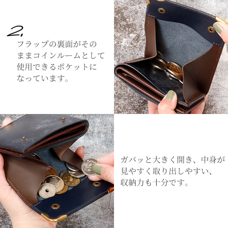 【送料無料 名入れ不可】 cramp 2つ折りウォレット UKブライドルレザー 池之端銀革店