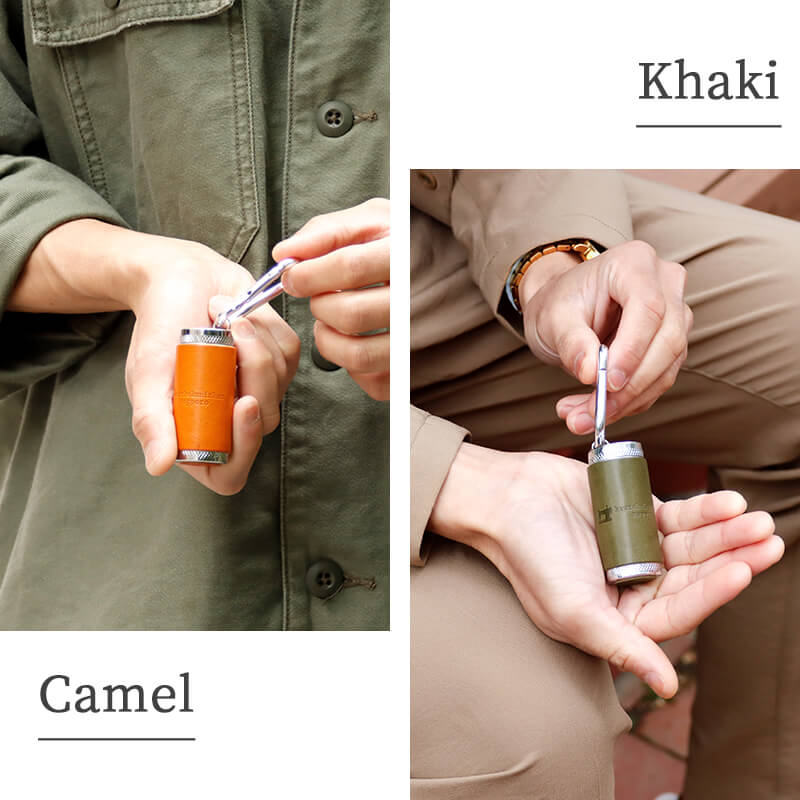 【名入れ不可】 札幌革職人館 携帯灰皿 革 シリンダー 灰皿ケース