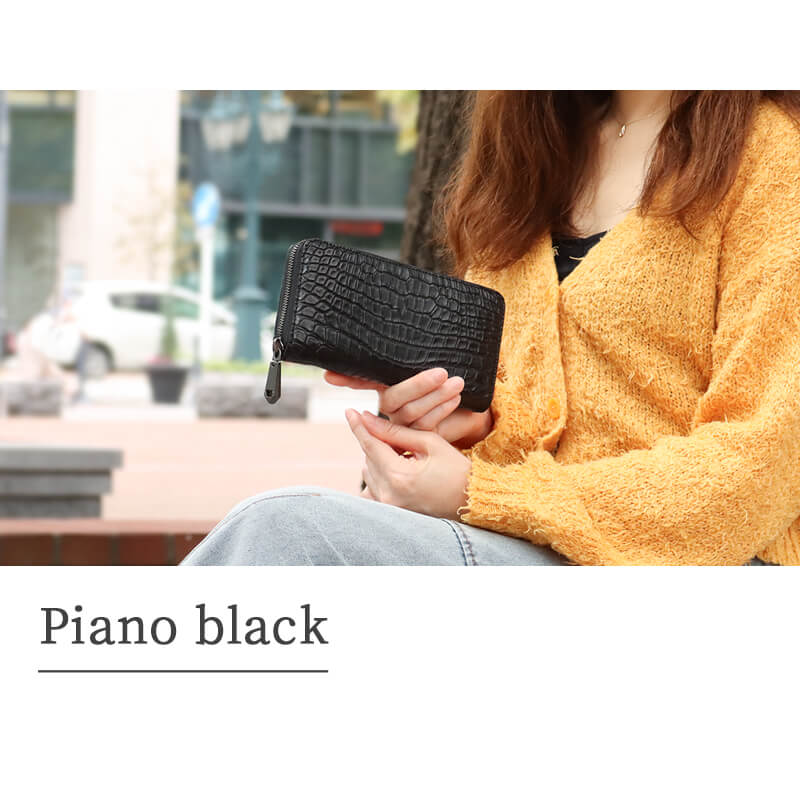 【送料無料 名入れ不可】 ZOO スモールクロコダイル革 ラウンドファスナー長財布 ポロサス zlw-150