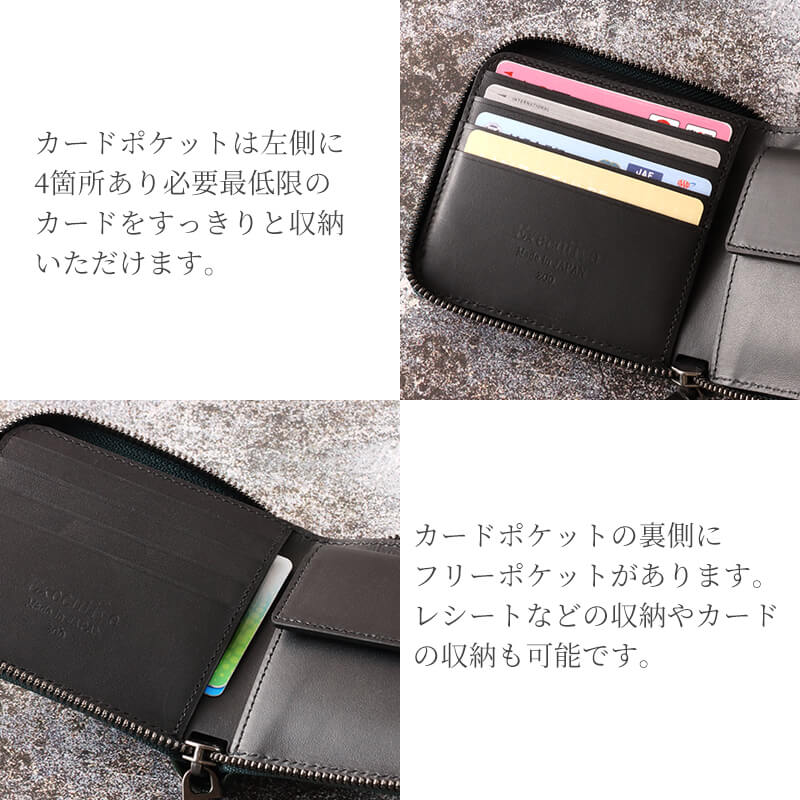 【送料無料 名入れ不可】 ZOO スモールクロコダイル革 二つ折りラウンドファスナー財布 ポロサス zbf-033