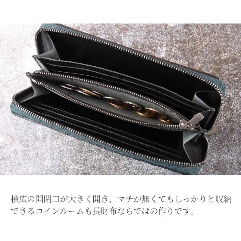 【送料無料 名入れ不可】 札幌革職人館 ナイルクロコダイル ラウンドファスナー長財布