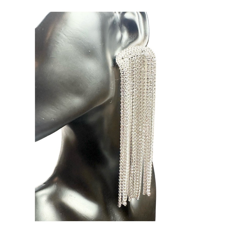 ロングビジュー シルバー ピアス