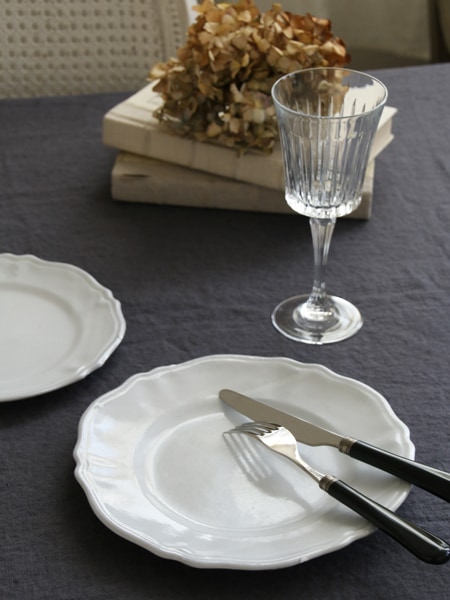 Bleu D'Argile Louis XVディナープレートホワイト25cm ブルーダルジル