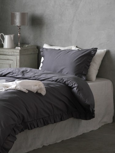 Sarah Grace掛け布団カバーLenaライトグレー コットン|フランスや