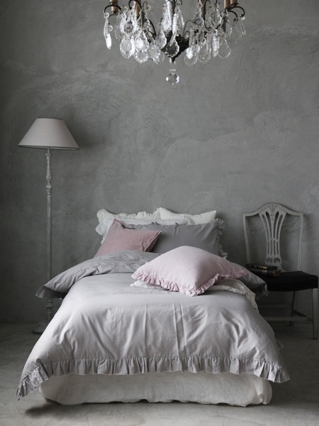 Sarah Grace掛け布団カバーLenaライトグレー コットン|フランスや