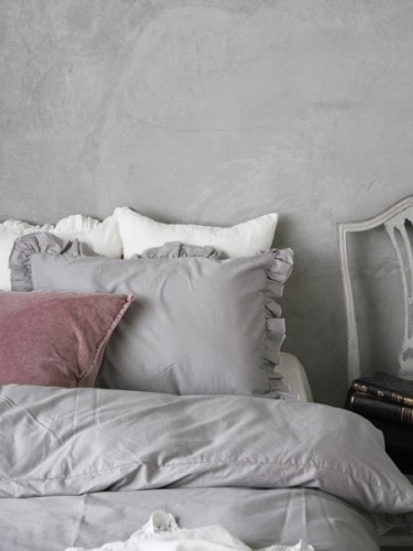 Sarah Grace掛け布団カバーLenaライトグレー コットン|フランスや