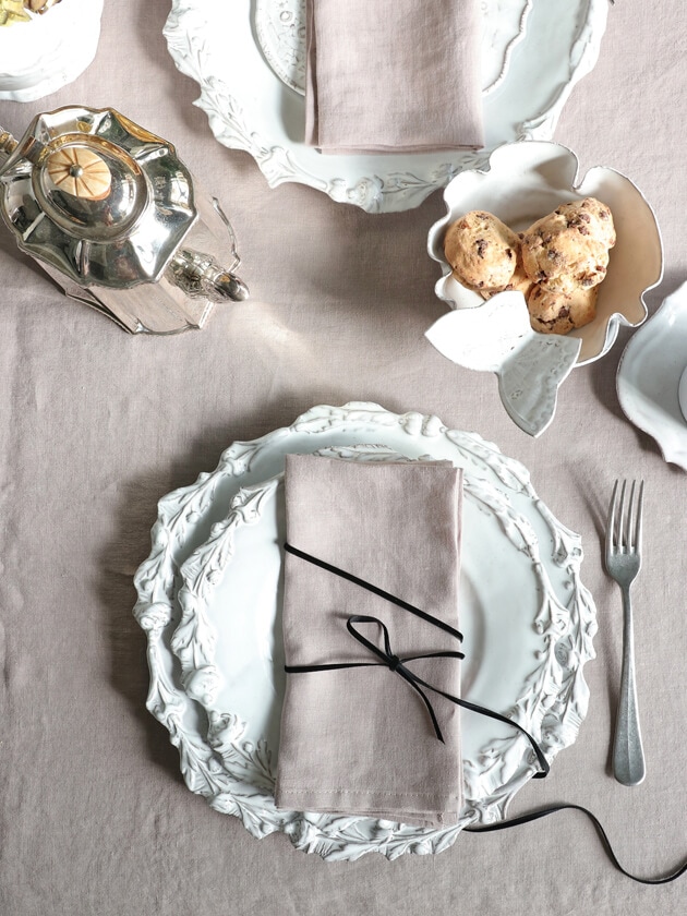 Decopur リネンテーブルクロス Bleu Nuit 45x45cm - サラグレース