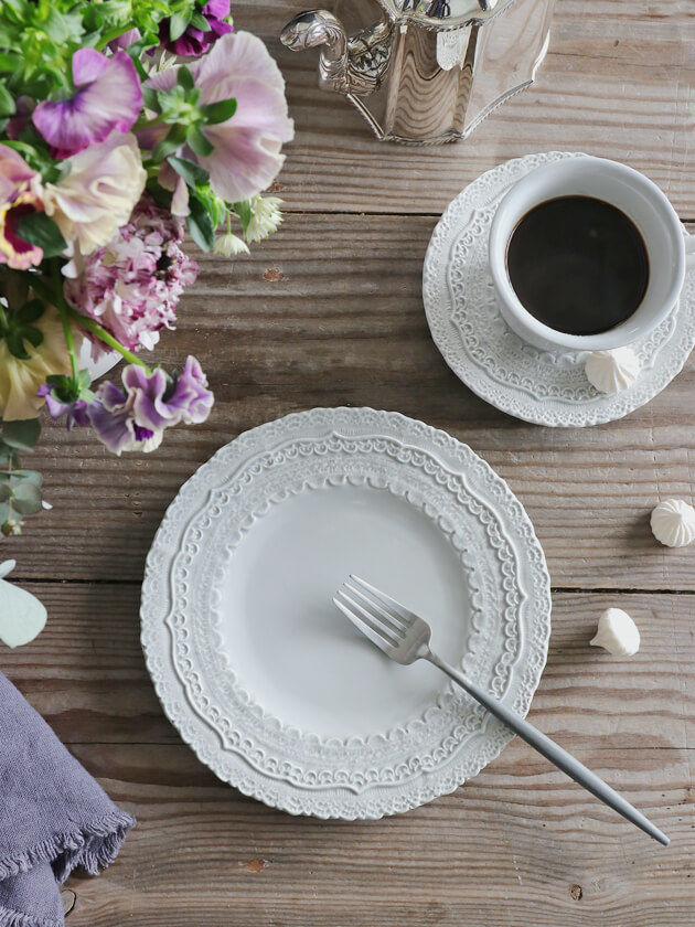 BLANC D'IVOIRE デザートプレート23cm 3枚 ホワイト