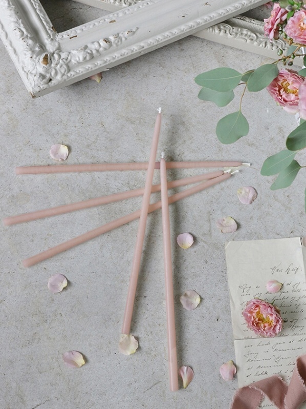 CIERGERIEテーパーキャンドルFLORISTモーヴピンク5本セット - サラグレース