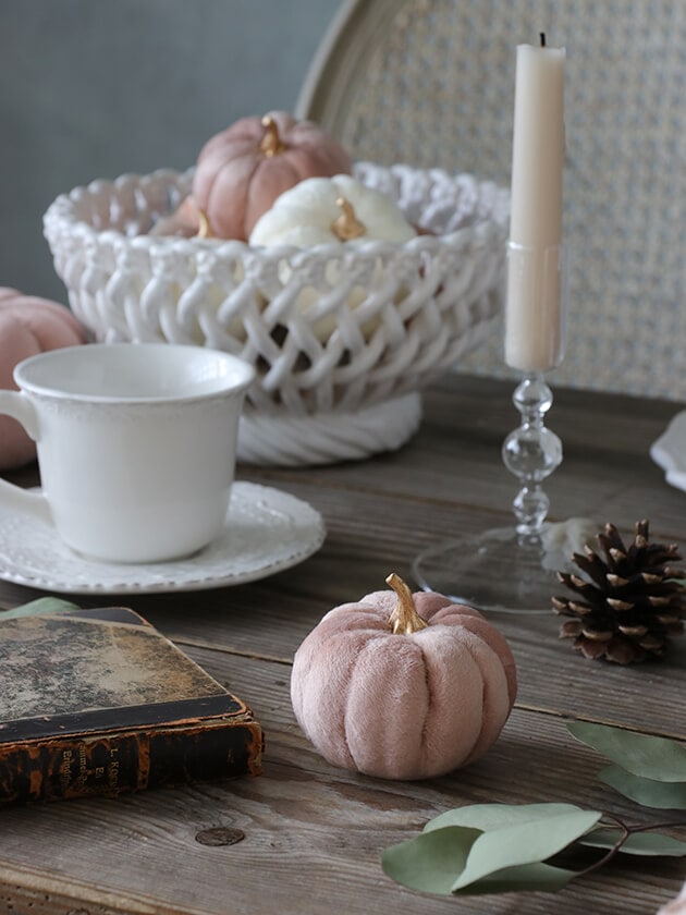 ファブリックパンプキン ピンクグレージュ8cm サラグレース