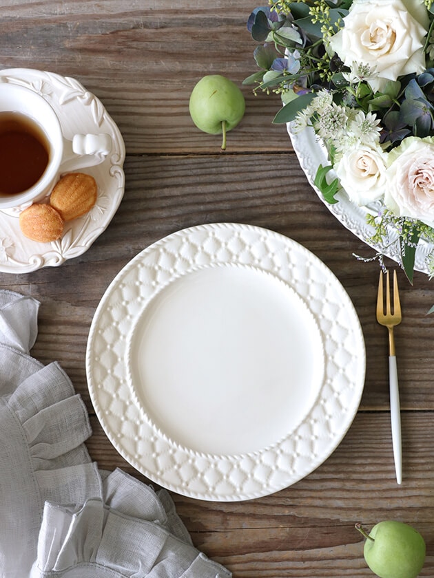 BLANC D'IVOIRE デザートプレート23cm 3枚 ホワイト