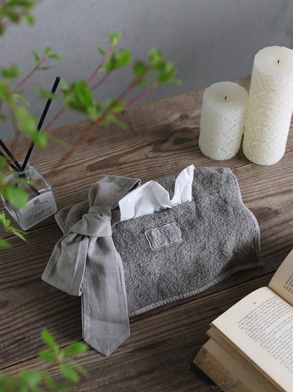 Arte Puraリボンティッシュケースアッシュグレー