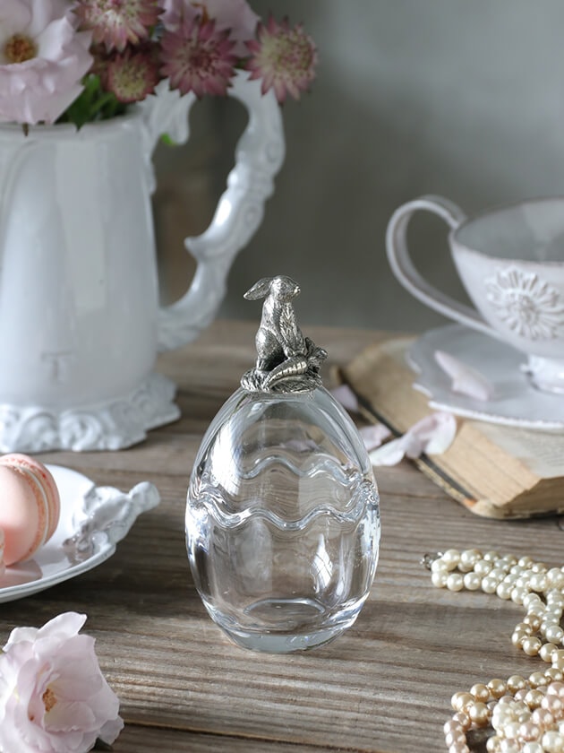 PewterグラスボックスRabbit