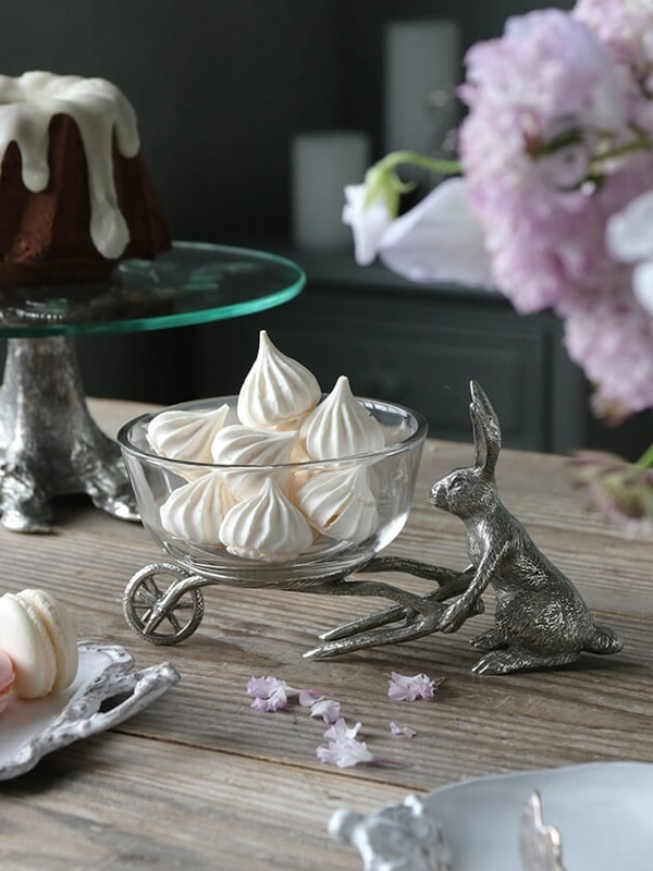 Pewter���饹�ܥ���Hand Cart Rabbit