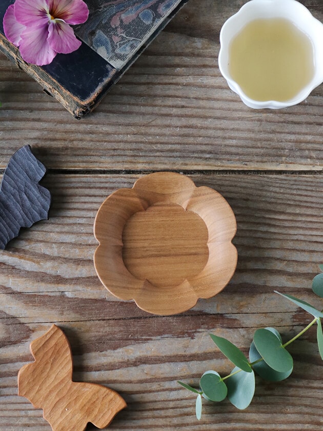 三木達也 輪花豆皿 山桜