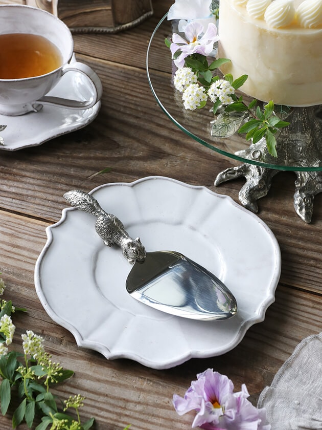 イギリス　純銀　ケーキサーバー Pewter ケーキサーバー Squirrel