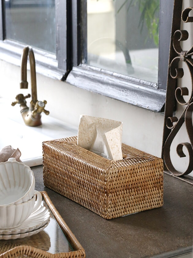 BAOLGI ラタン ティッシュケース ナチュラル