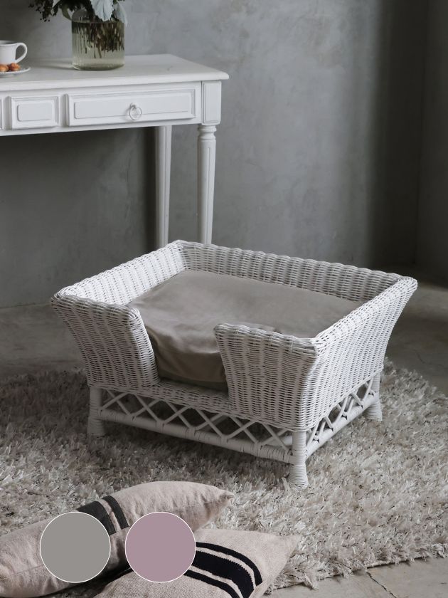 ラタンペットベッドホワイト サラグレース