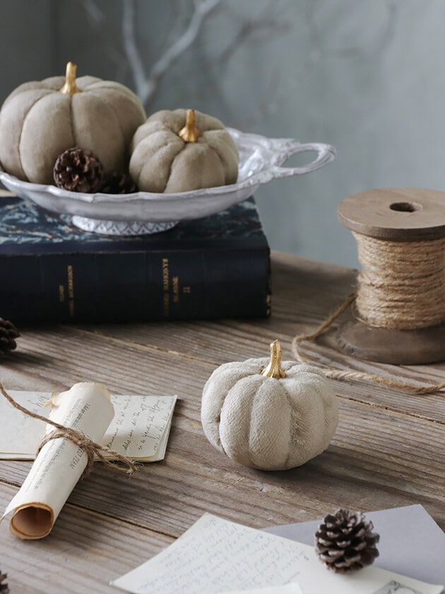 ファブリックパンプキン グレー8cm