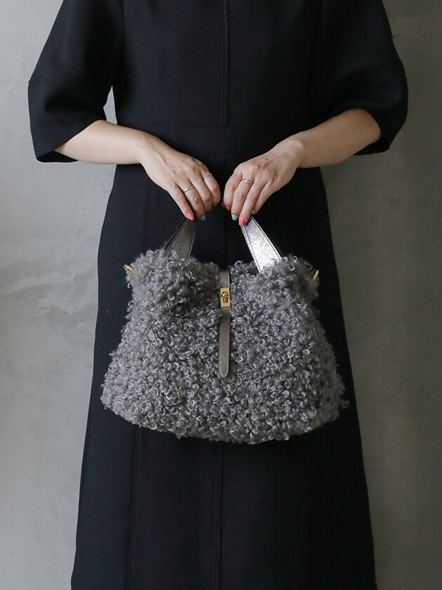 VIOLAd'OROバッグELMOグレーxシルバー(8938)