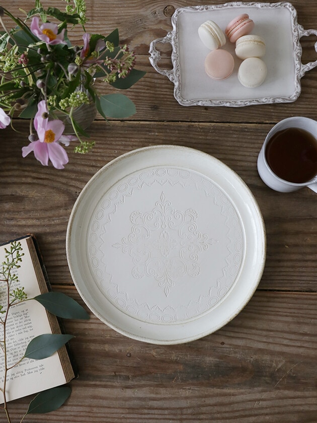 フィレンツェ トレー ホワイト 41.5 x 31.5cm Mirage //トレイ お盆 オーバル 楕円形 オフホワイト 白 キッチン用品 ティー・コーヒー用品 イタリア 洋風 サラグレース フィレンツェトレーラウンドホワイトSmooth