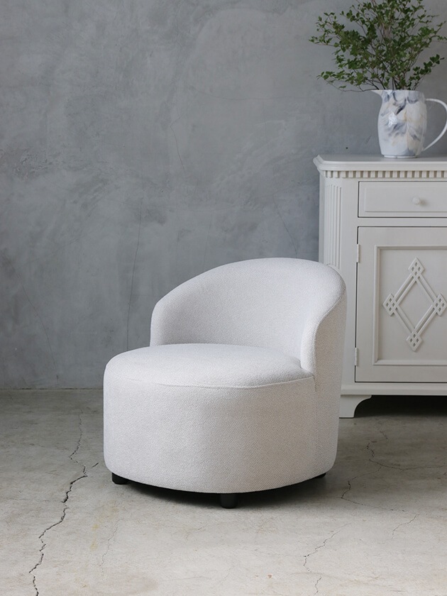 サラグレース　Classicソファチェア 楽天市場】ソファチェア ホワイト & ライトグレー ベルベット Classic