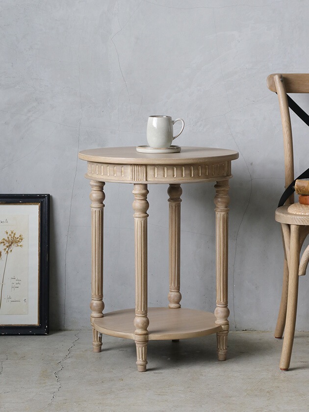 MirageラウンドサイドテーブルLinaナチュラルCG