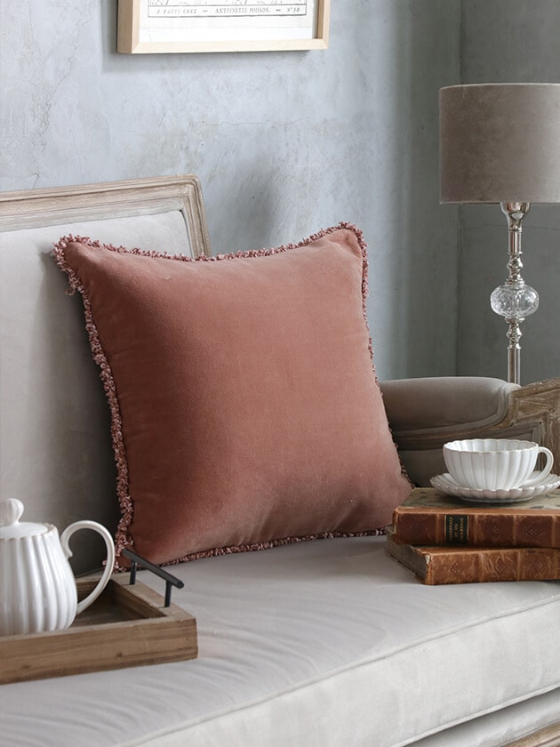 HaomyクッションカバーKOBE 45x45cmダスティピンク