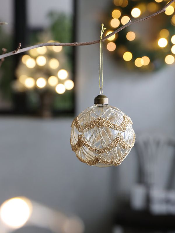 A LotクリスマスガラスボールVicky Gold 8cm