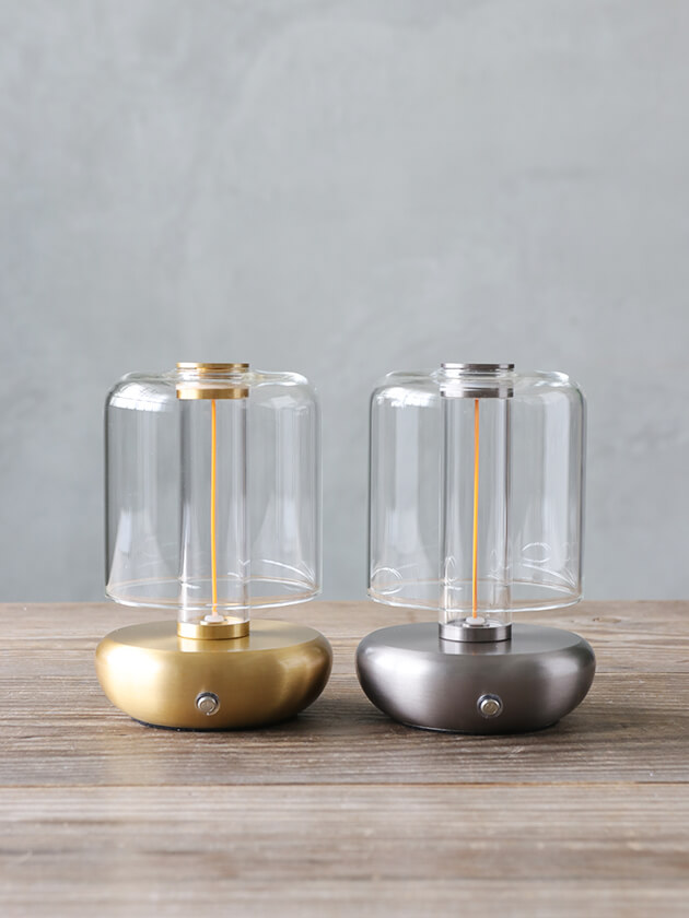 Nordic LED クリアガラスランタン (充電式) サラグレース