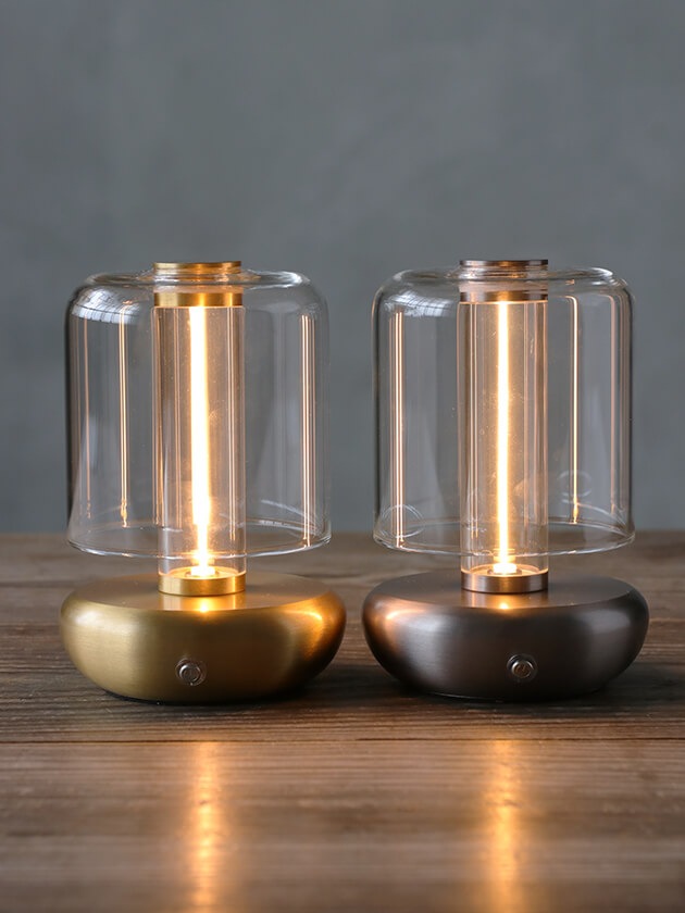 Nordic LED クリアガラスランタン (充電式) サラグレース