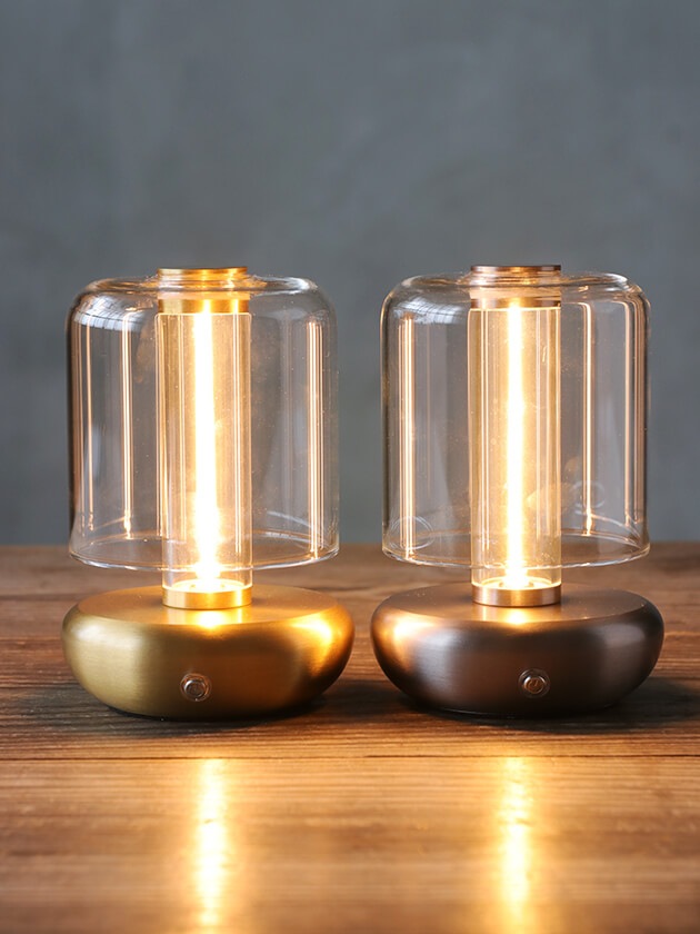 Nordic LED クリアガラスランタン (充電式) サラグレース