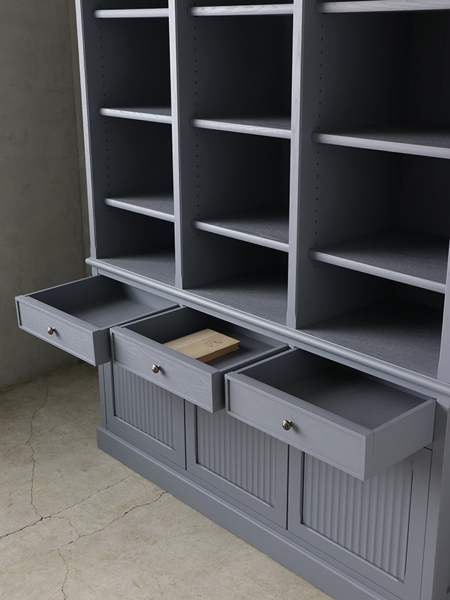 ARCHシェルフキャビネット3連ブルーグレー《限定生産品》