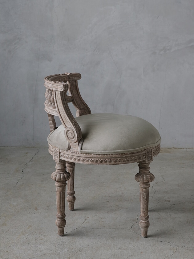 MirageスツールCrownライトグレージュ　サラグレース MirageスツールCrownナチュラル&ライトグレージュ- サラグレース-