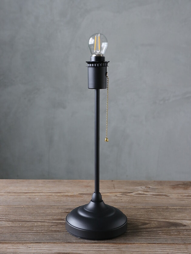 Nordic LED テーブルランプBLACKプルスイッチファブリックシェード