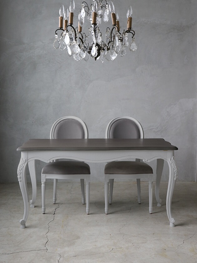 BLANC D'IVOIRE�����˥󥰥ơ��֥�JOANNA150cm����ƥ������ۥ磻��TOP�֥饦�󥰥졼facon chene