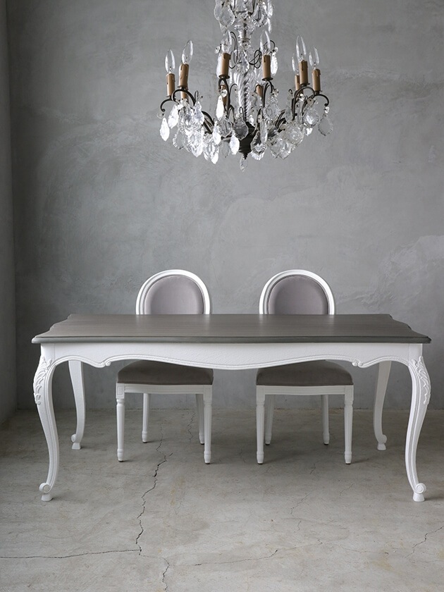 BLANC D'IVOIRE�����˥󥰥ơ��֥�JOANNA180cm����ƥ������ۥ磻��TOP�֥饦�󥰥졼facon chene