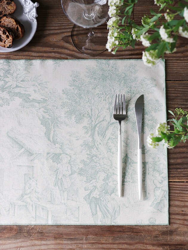 Borgo delle tovaglieプレースマットFilo 50x35cm トワルドジュイサルビア