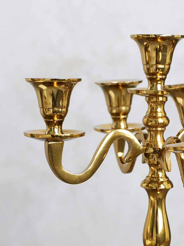 キャンドル　ゴールド Shishiキャンドルホルダー5灯ゴールド