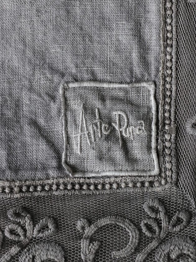 Arte Puraテーブルクロスチュールレースダークグレー アルテプラ