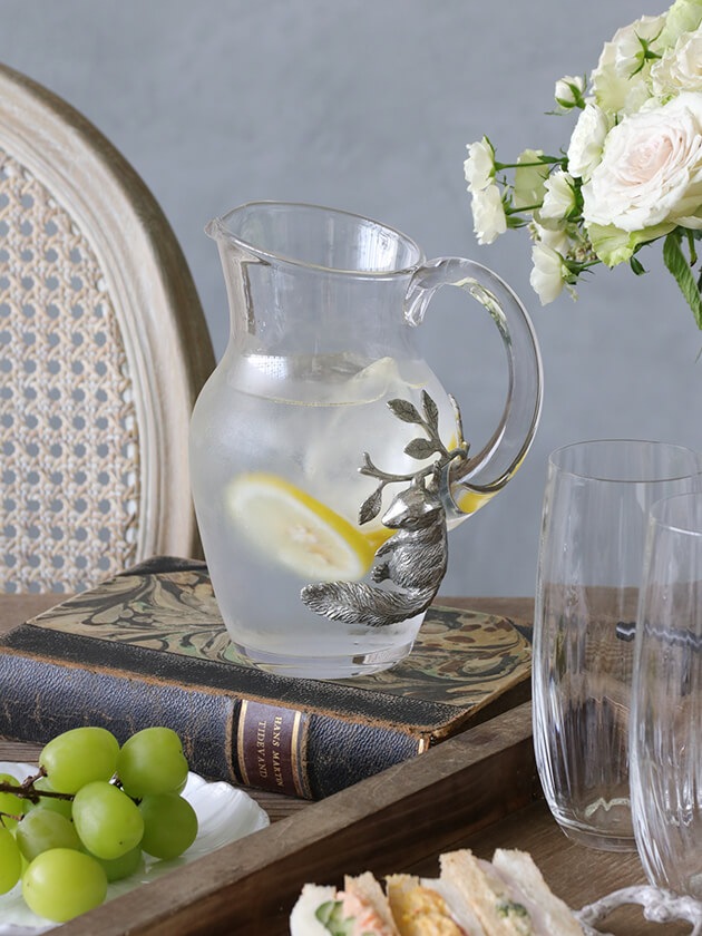ピューター インテリア Pewter ガラスピッチャー Squirrel & Brunch