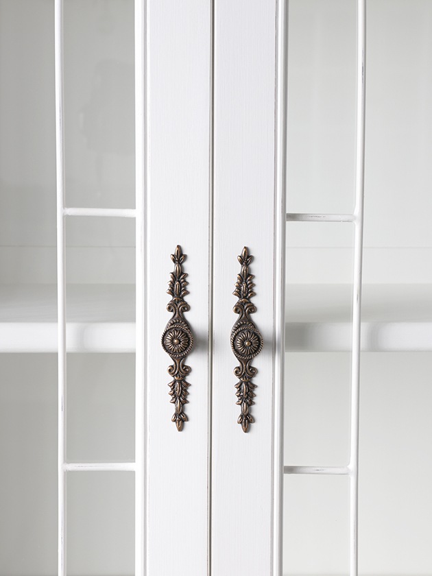 フレンチシャビー ホワイトキャビネット フレンチシャビー脚付きホワイトキャビネット【Diana】扉＋