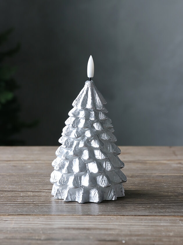 LEDキャンドルクリスマスツリーシルバー M サラグレース
