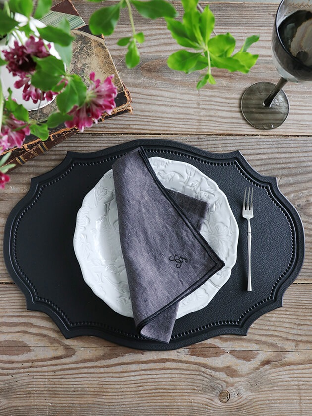 サラグレース　マット　かーペット フェイクレザープレースマットWindブラック サラグレース