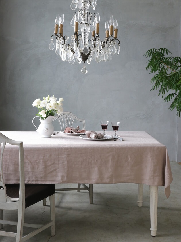 Decopur リネンテーブルクロス Bleu Nuit 45x45cm - サラグレース