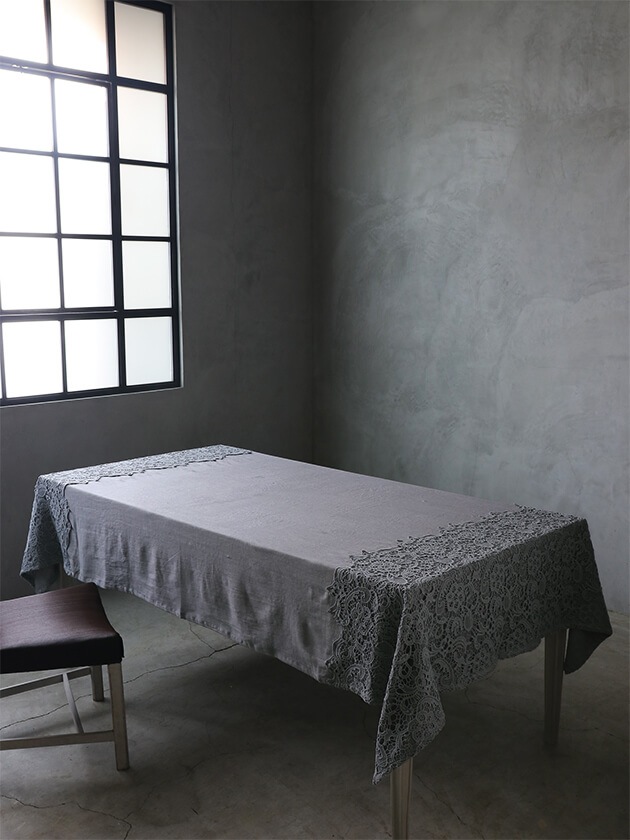 Chez moi シェモア テーブルクロスVeneziaライトグレー テーブル掛け