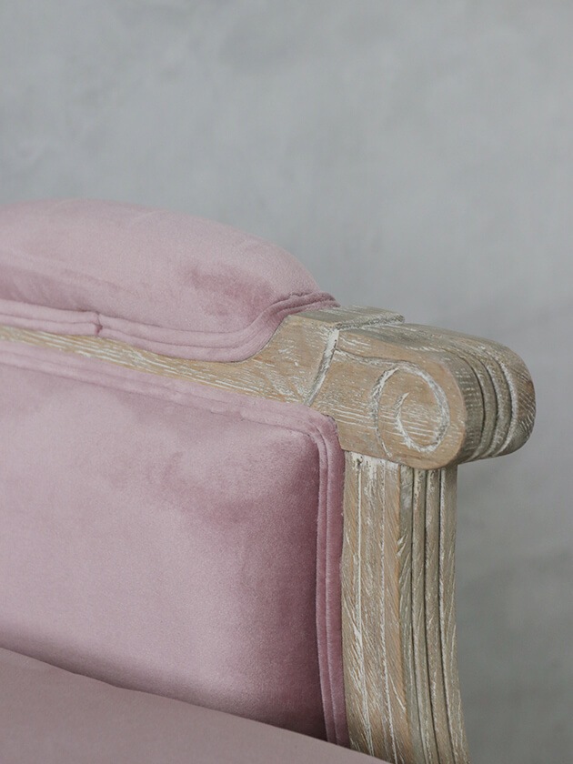 SGDアームチェアMonaナチュラルピンクベルベット