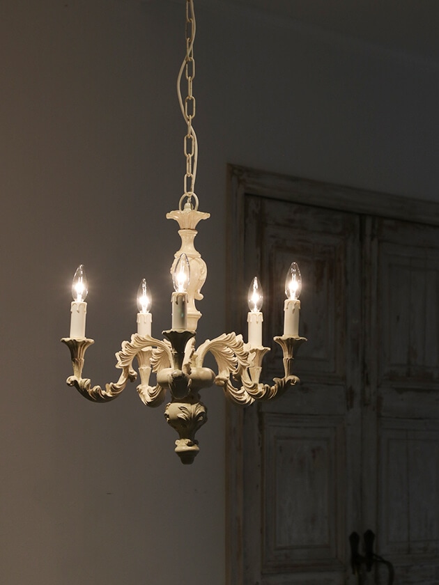 シャンデリア 6灯 ホワイト IL Paralume Bellee サラグレース IL ParalumeシャンデリアBelle6灯 - サラグレース