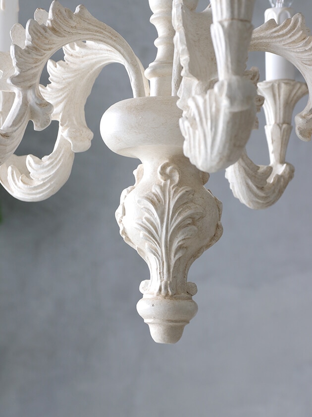 シャンデリア 6灯 ホワイト IL Paralume Bellee サラグレース IL ParalumeシャンデリアBelle6灯 - サラグレース